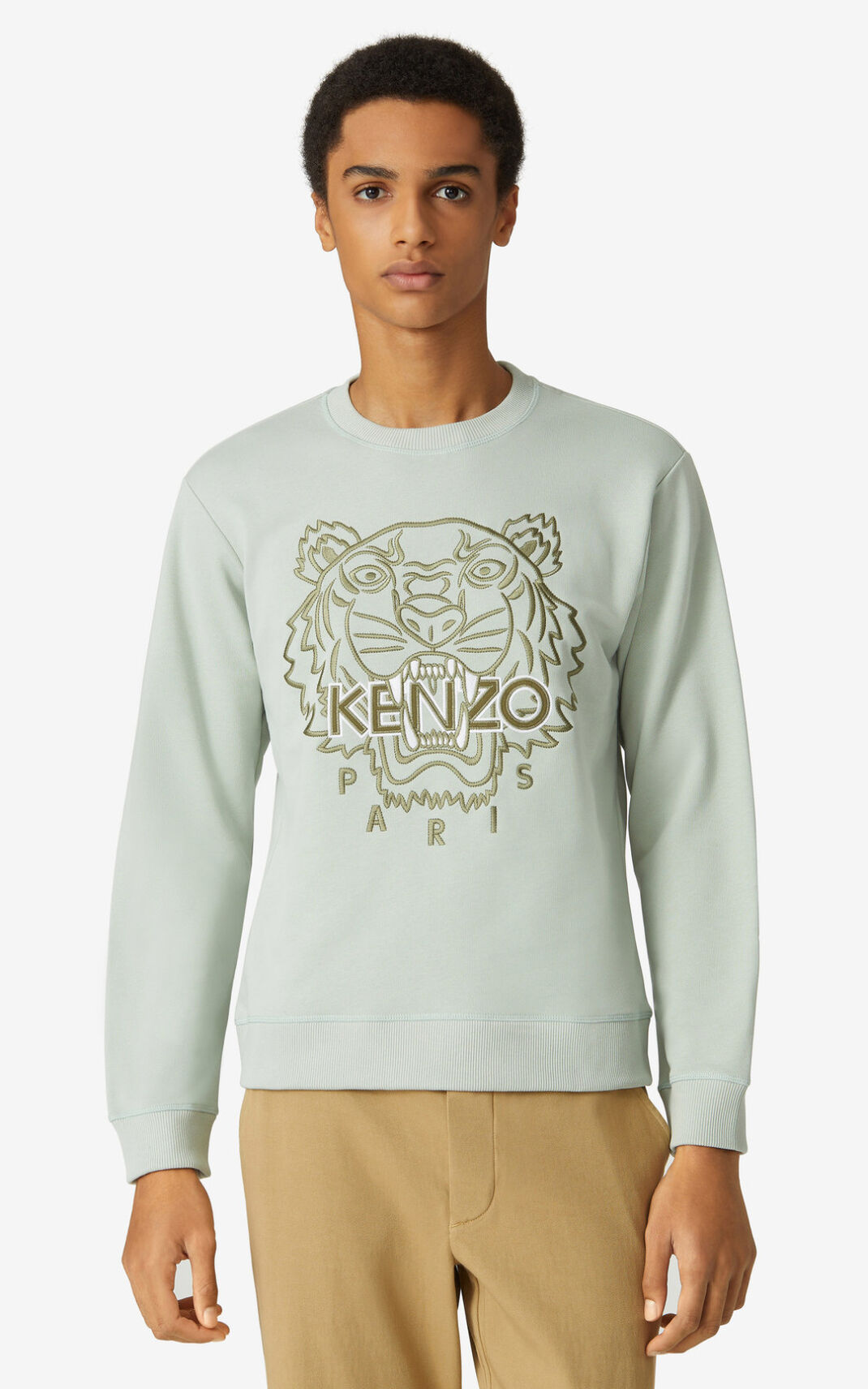 Kenzo Tiger Sweatshirt Herre - Olivengrøn Grøn DK-781296